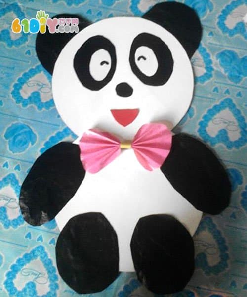 儿童diy 光盘熊猫手工制作