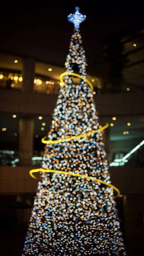 iphone5/5s手机壁纸 next day 日本东京 街景 圣诞树