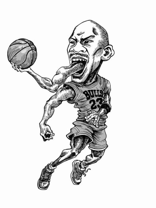 乔丹简笔画卡通