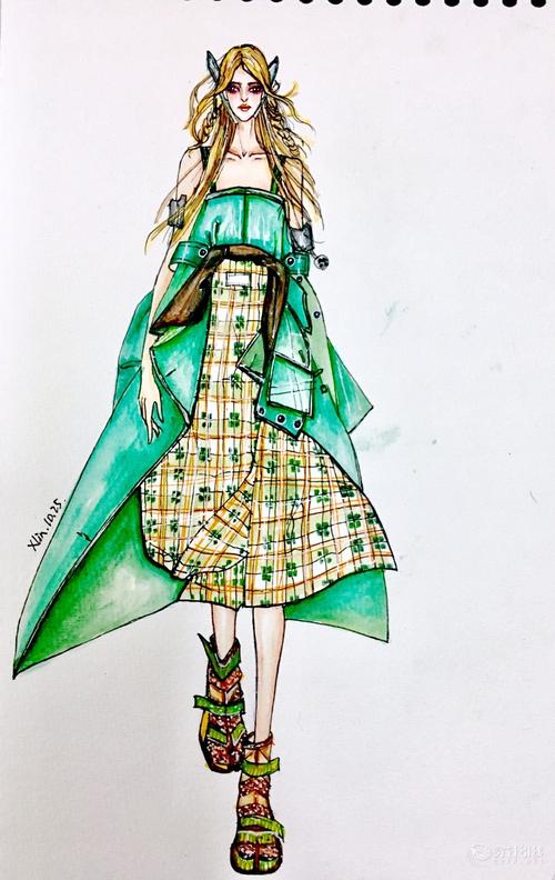 效果图服装插画服装效果图水彩手绘