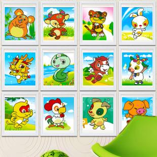 钻石画圆钻魔方钻十二生肖虎兔