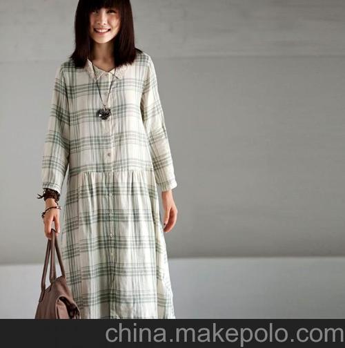 服装鞋帽箱包,钟表眼镜 女装 连衣裙 2013年秋装新款森女文艺休闲棉麻