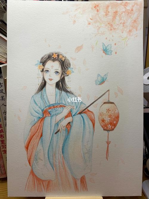 古风美女临摹_美女_古风_水彩_彩铅_画画_文化_绘画