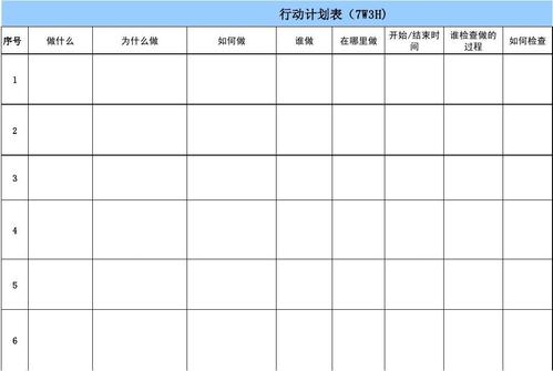 行动计划表 -模板
