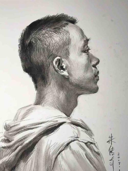 教你处理正侧面男青年素描头像你所忽略的角度