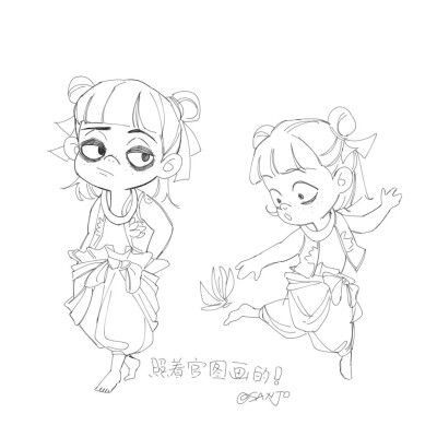 哪扎之魔童降世##藕饼# 画师:画画苦手 id:sanjomissu 来源:lofter