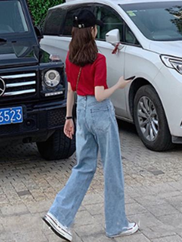 夏季女装新款套装显瘦搭配纯色短袖t恤显瘦泫雅同款牛仔裤两件套