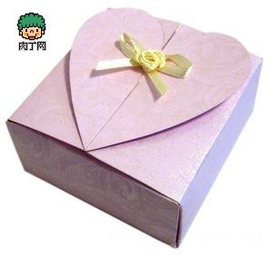 心形纸盒的折法图解与模版 情人节礼物包装盒子教程