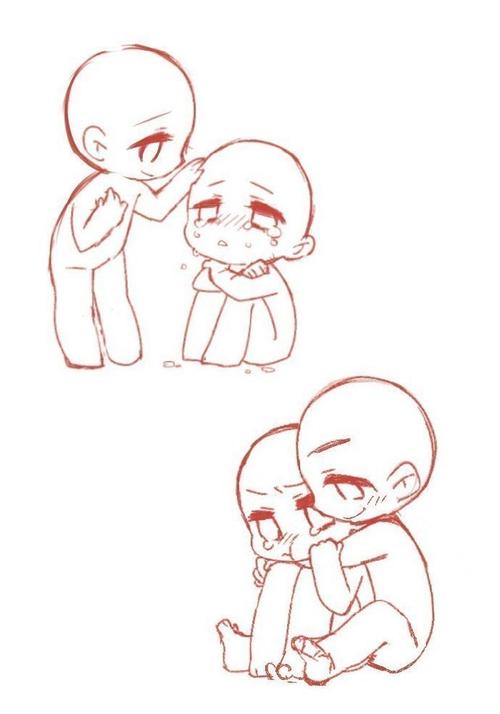 二次元##漫画#一组超级实用且可爱的q版姿势绘画素材,马住!