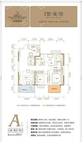 南宁光明城市4室2厅2卫户型图-南宁楼盘网