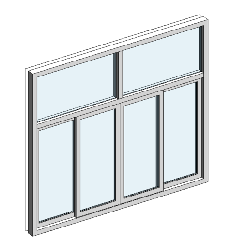 推拉窗铝合金四扇(带亮子)