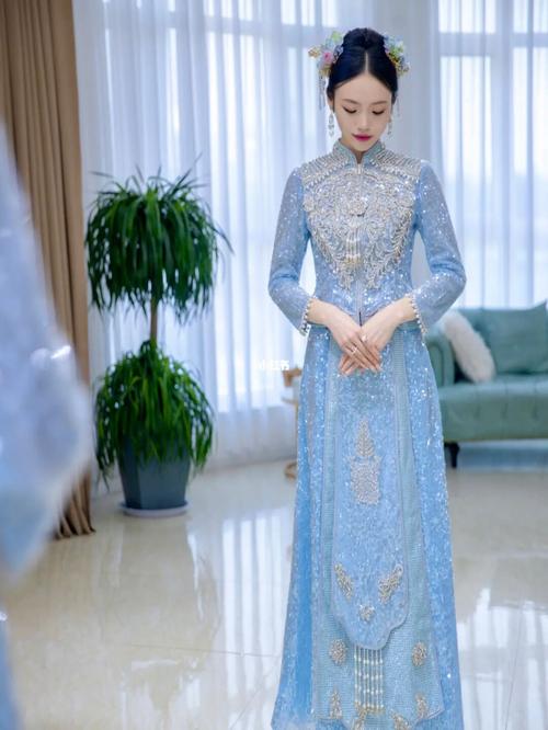 首选新款冰蓝色06凉爽秀禾|衡水婚纱店_婚纱_秀禾服