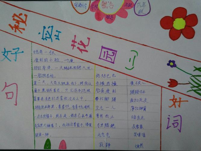 安小六年级《秘密花园》 优秀手抄报