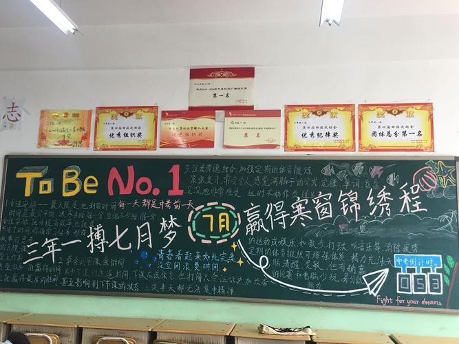 九年一班的同学们绘制了板报,中考倒计时牵动着每位学子的心.