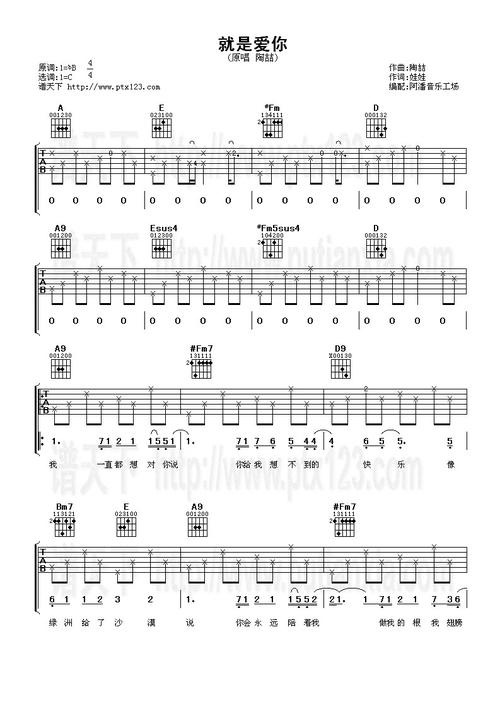 就是爱你 吉他谱