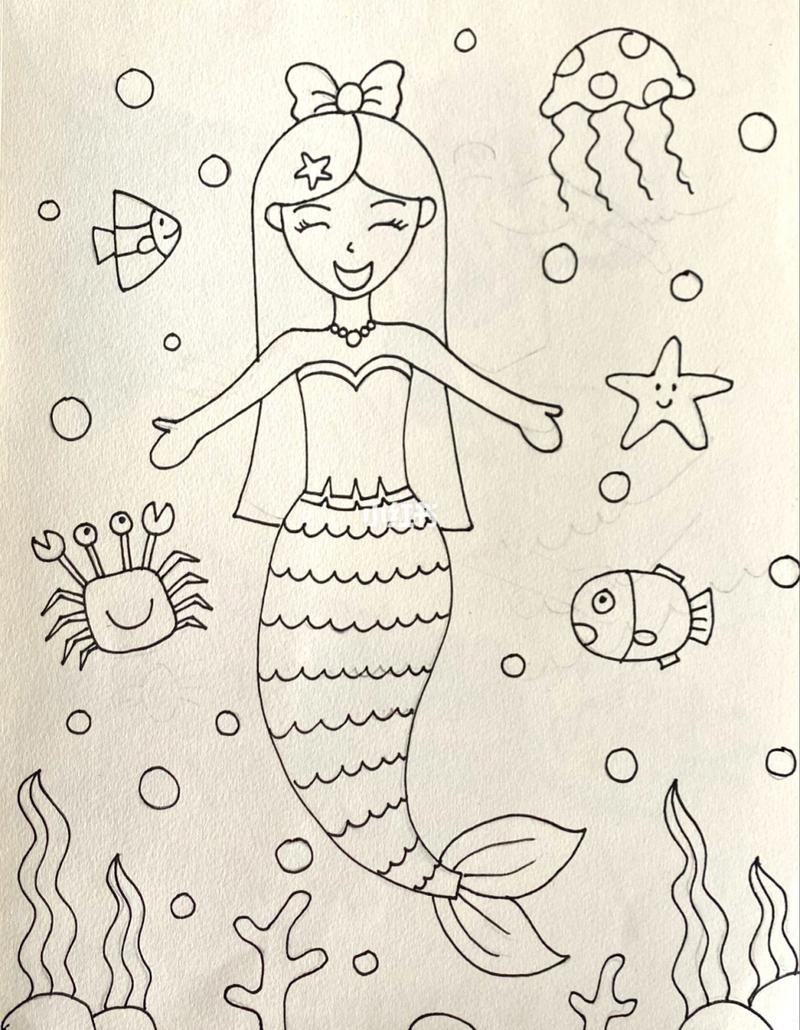 儿童画简笔画美人鱼人鱼公主创意画幼儿画_简笔画_儿童画_创意画_幼儿