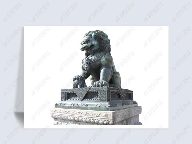 原创古典古代石狮子雕像石像古狮雕塑插图插画版权可商用