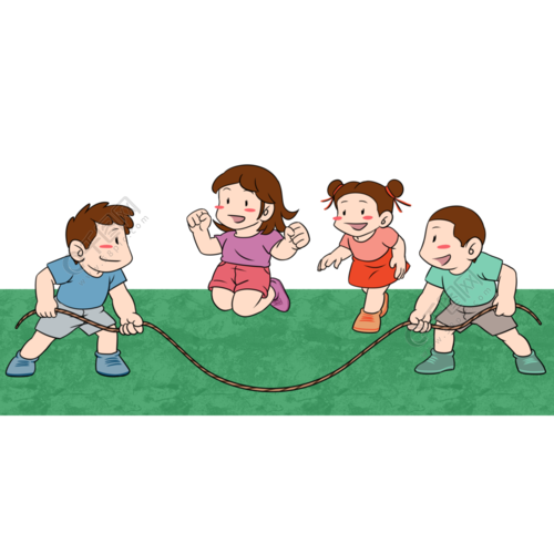 儿童节游戏 跳绳 快乐玩耍 小朋友六一