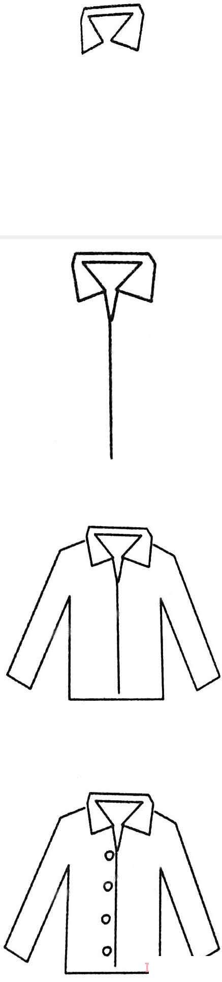 1分钟简笔画长袖衬衫的画法详细步骤简单漂亮