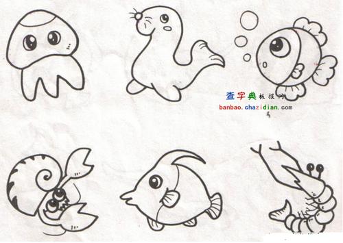 小动物简笔画_黑板报_板报设计_绘画吧-画画