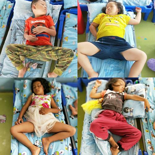 象日葵幼儿园午休时间——宝宝们千奇百态的睡姿