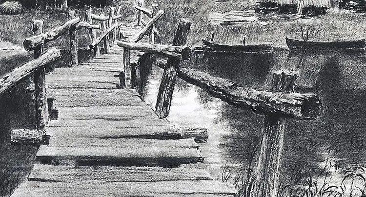 走一波素描风景领略山川河流的自然风光素描