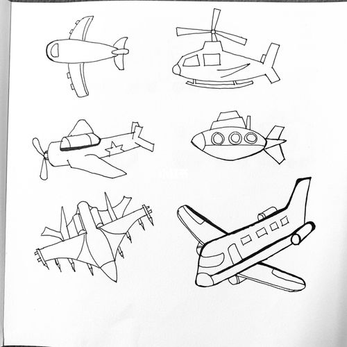 简笔画#交通工具-各种飞机7615_简笔画_画个简笔画_文化_绘画