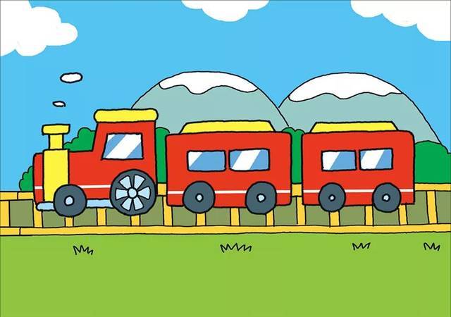 嘟嘟嘟欢乐到简单有趣的小火车简笔画