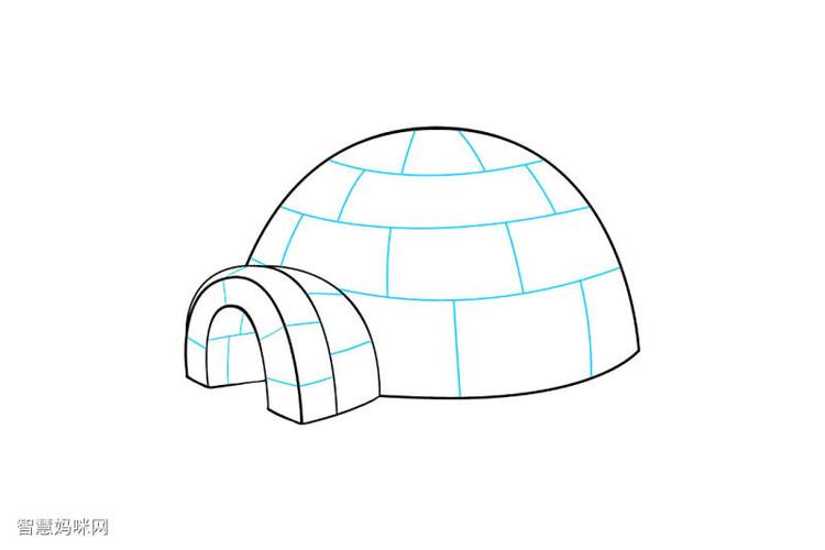 爱斯基摩人的冰屋怎么画