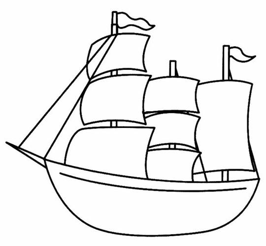 各种交通工具帆船快艇汽车简笔画