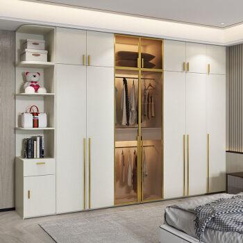 帕美菲现代简约衣柜北欧轻奢玻璃门组装家用卧室大衣橱出租房用极简