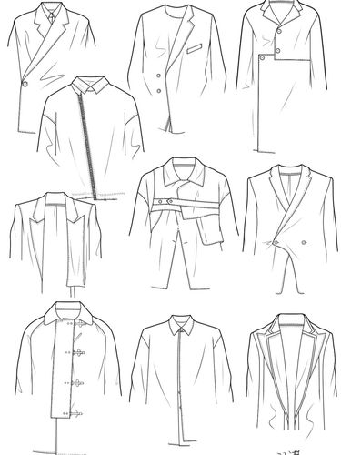 袖子 门襟款式收集 服装款式图_服装款式图_文化_绘画