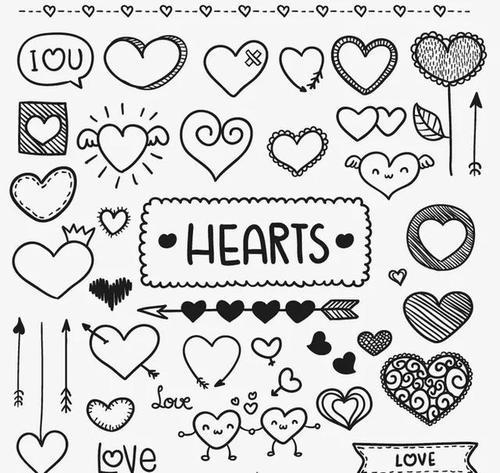 简笔画爱心手帐