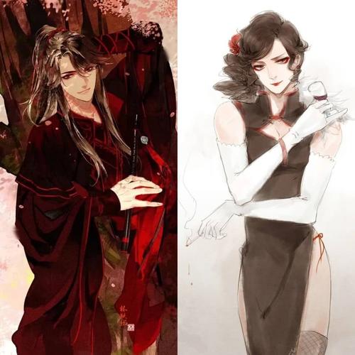 当魔道祖师男主们换上女装后,魏无羡果然最妖娆,江澄简直妖孽!