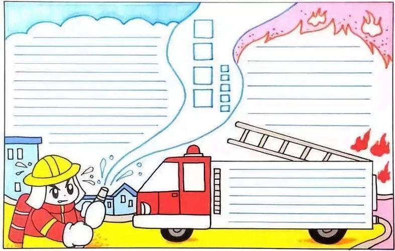 消防安全手抄报模板,爱生命重消防!