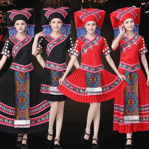 56个少数民族服装儿童女童羌族佤族布依族苗族彝族壮族服饰演出服