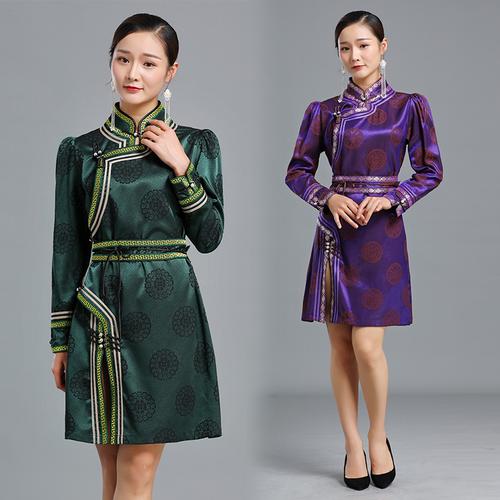短款改良现代日常蒙古袍蒙古服装女士生活装手工盘扣蒙古元素外套