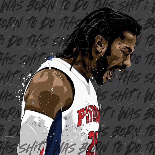 nba罗斯手绘头像