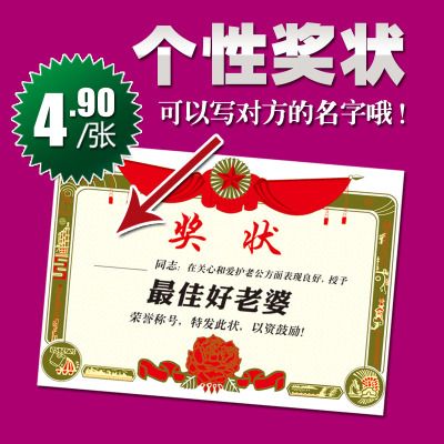 个性奖状定制图片