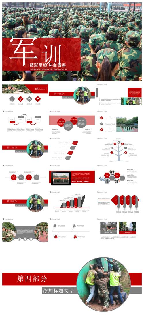 新生军训军旅生活体验热血青春ppt模板_幻灯片下载