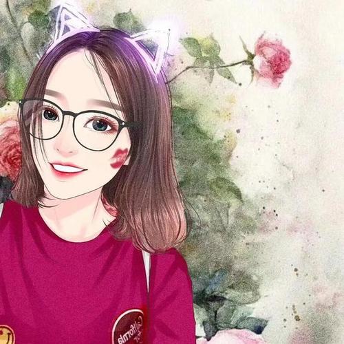 求一些戴眼镜的温柔女生手绘头像