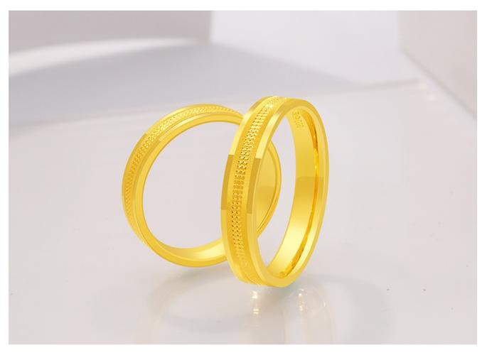 情人节礼物金妃希佊5g黄金戒指999足金情侣对戒转运时空系列金戒指