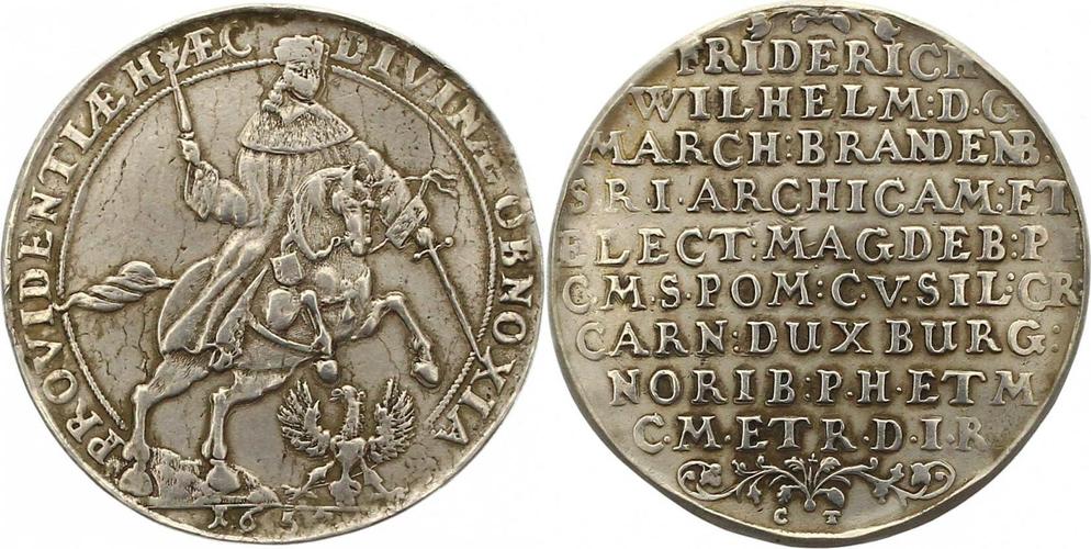 taler 1657 ab brandenburg-preuen friedrich wilhelm 1640-1688.
