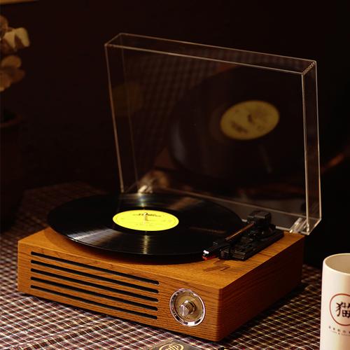 店-流淌时光留声机复古客厅欧式家用lp黑胶唱片机老式黑胶唱机电唱机