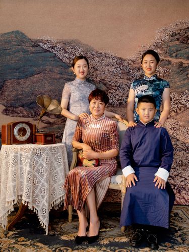 力推97阳江工笔风全家福|留下美好的回忆7815_全家福_工笔画