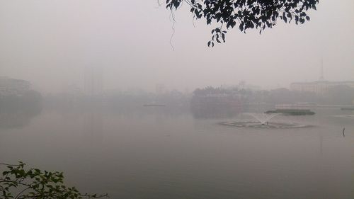下雨了,烟雨蒙蒙,犹如仙境.以上为河内西湖,享有河内最美的风景