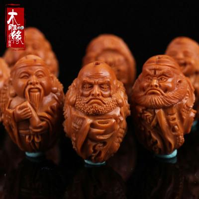 文玩核雕手串橄榄核橄榄核雕橄榄胡曹乐树桩八星达摩钟馗手串060