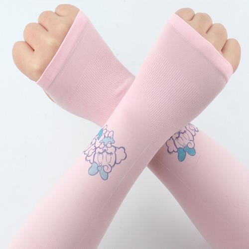 巴布豆配饰儿童冰袖夏季薄款冰丝手套女童男童超薄防晒伤手臂宝宝袖套