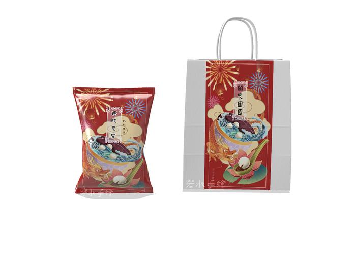 元宵节插画汤圆手绘包装设计