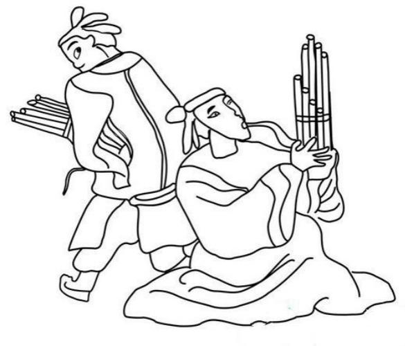 滥竽充数简笔画 成语故事简笔画